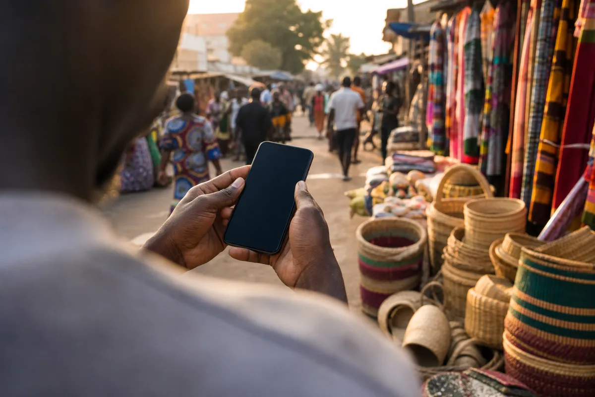 Personne remplissant un formulaire d&rsquo;ouverture de compte sur son téléphone