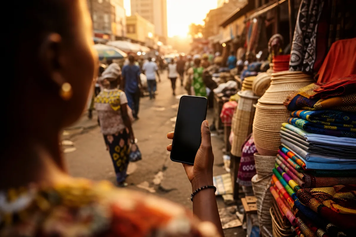 Utilisateur consultant le détail des frais d&rsquo;un transfert sur l&rsquo;écran de son téléphone